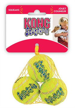 KONG Air Dog Squekair Tennisbolde SMALL. Legetøj til hunde. Net m/3 stk